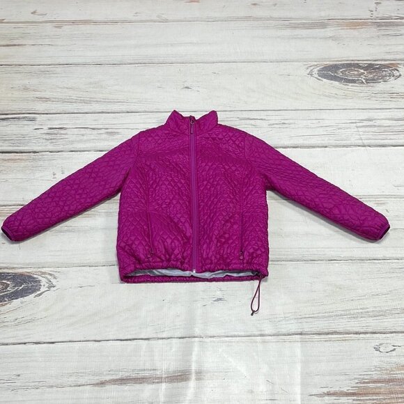 Lands' End Puffer Jacket Full Zip Hot Pink Pockets Size Medium M - Picture 11 of 16